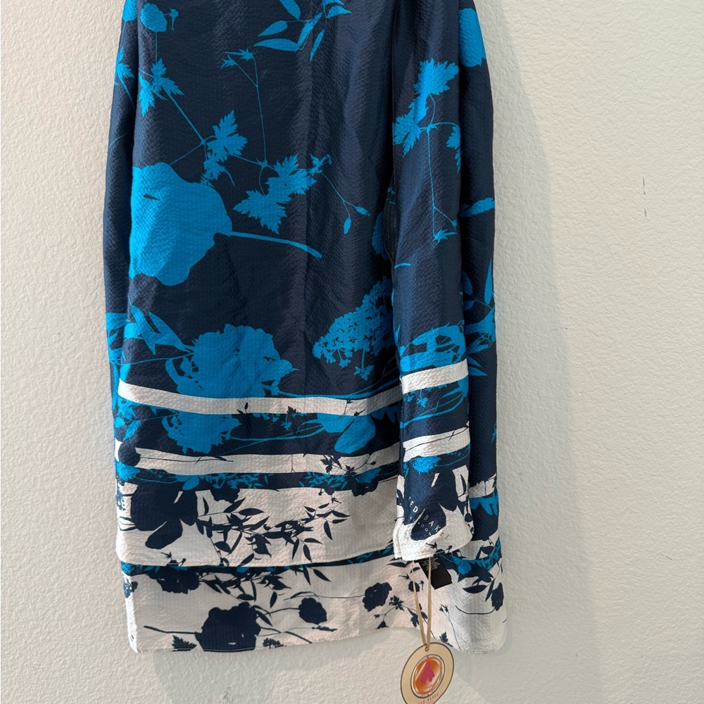 Ted Baker Blue and White Floral Scarf